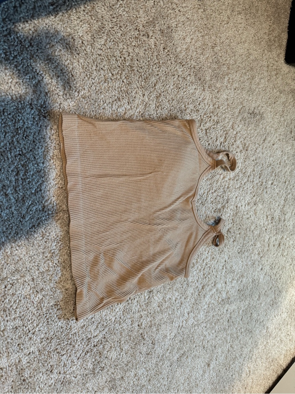 Sleeveless Ribbed Tank Top - Neutral Beige